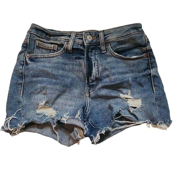Old Navy Ladies Size 0 High Rise O.G. Straight Denim Distressed Cutoff Shorts - Picture 1 of 5